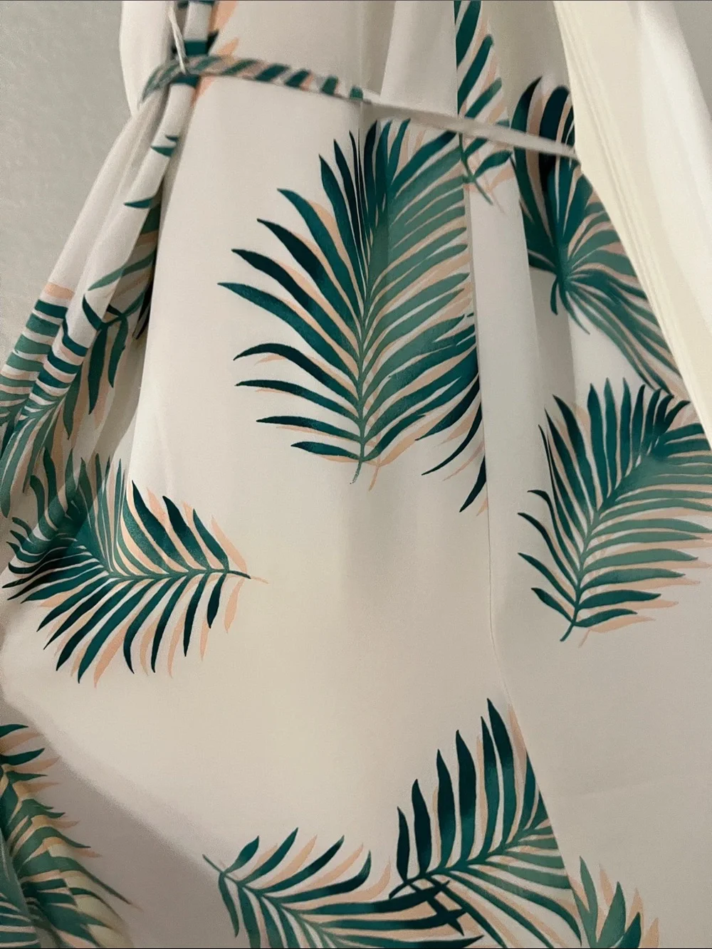 Forever 21 White Maxi Dress with Green Palm Print - Picture 16 of 16